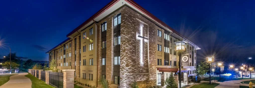 Yetter Hall photo at night